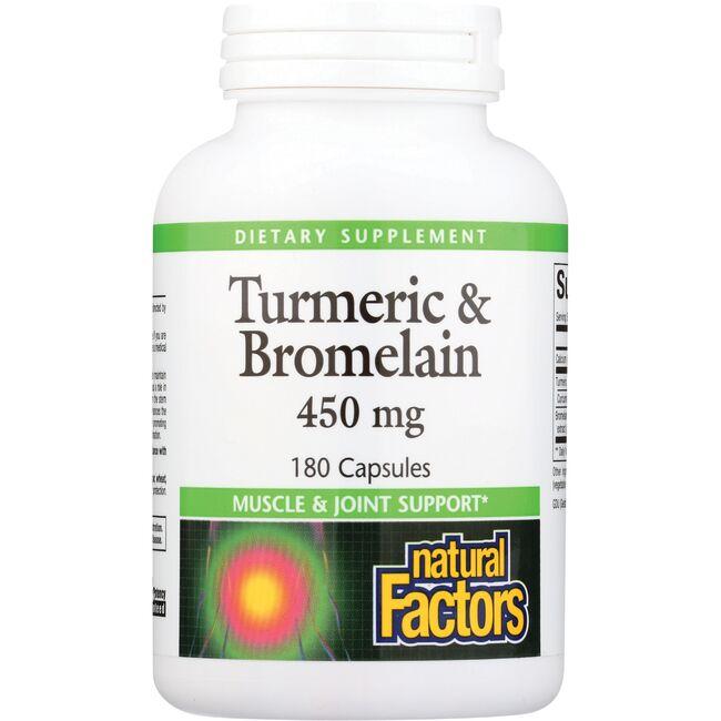 Natural Factors Turmeric & Bromelain Vitamin | 450 mg | 180 Caps