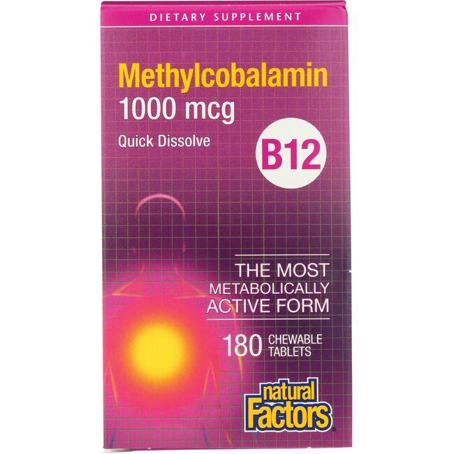 Natural Factors B12 Methylcobalamin Vitamin | 1000 mcg | 180 Chewables
