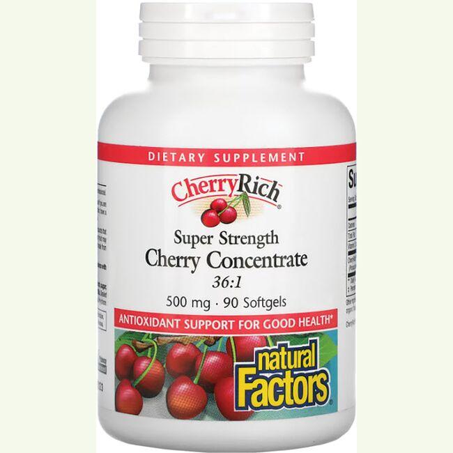 Natural Factors Cherryrich Cherry Fruit Extract Super Strength Vitamin 90 Soft Gels