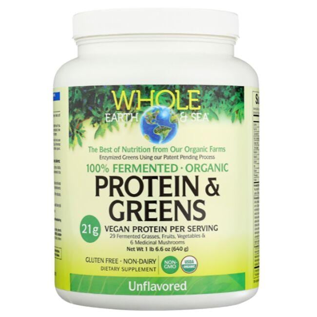 Natural Factors Whole Earth & Sea Protein Greens - Unflavored 1 lb 6.6 oz Powder