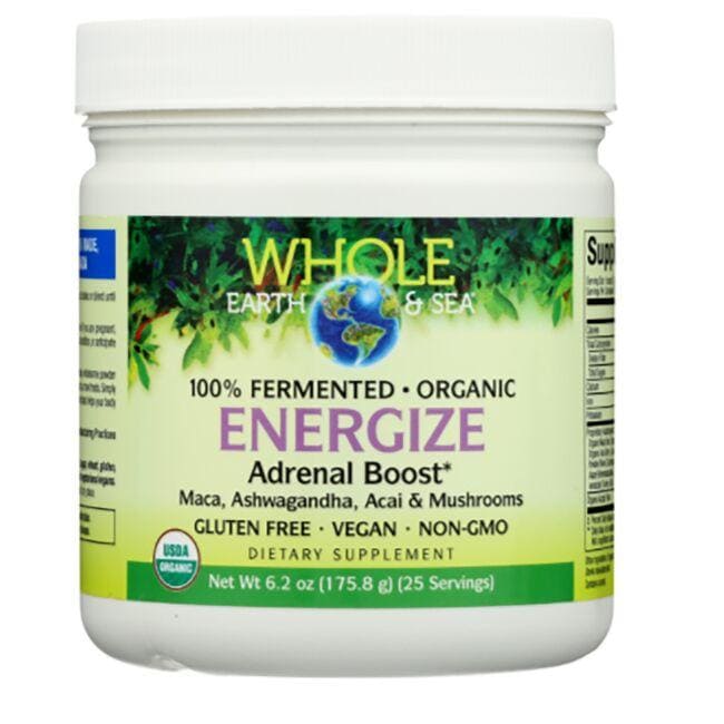 Natural Factors Whole Earth & Sea Energize Adrenal Boost Supplement Vitamin | 6.2 oz Powder