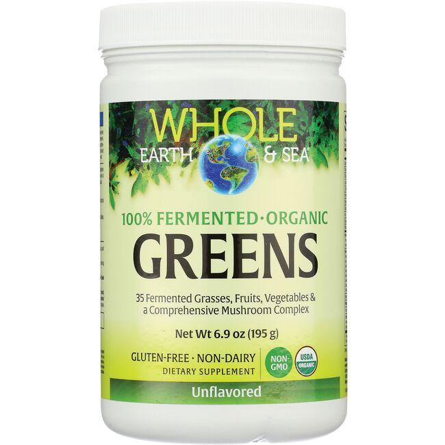 Natural Factors Whole Earth & Sea Fermented Organic Greens - Unflavored Supplement Vitamin 6.9 oz Powder