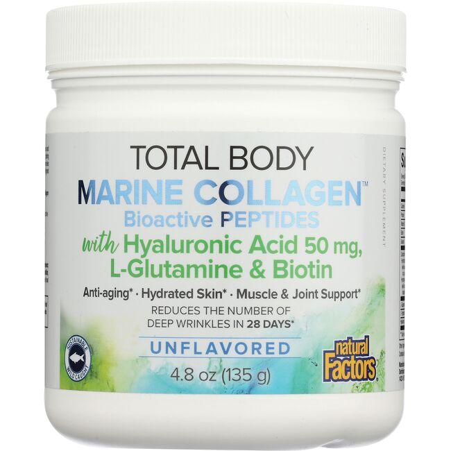 Natural Factors Total Body Marine Collagen Bioactive Peptides - Unflavored Supplement Vitamin | 4.8 oz Powder