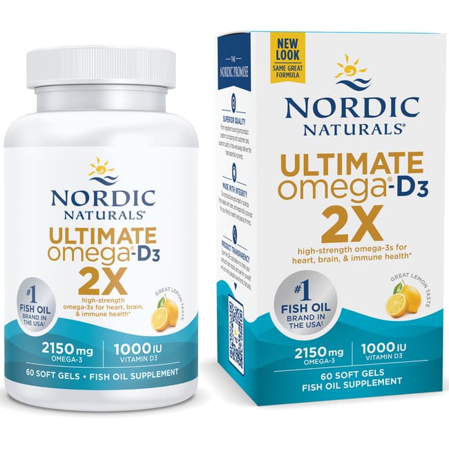 Nordic Naturals Ultimate Omega 2X With Vitamin D3 - Lemon 60 Sgels ...