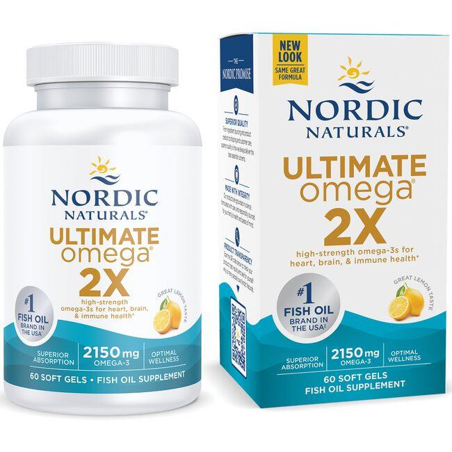 Nordic Naturals Ultimate Omega 2X - Lemon Supplement Vitamin | 2150 mg | 60 Soft Gels