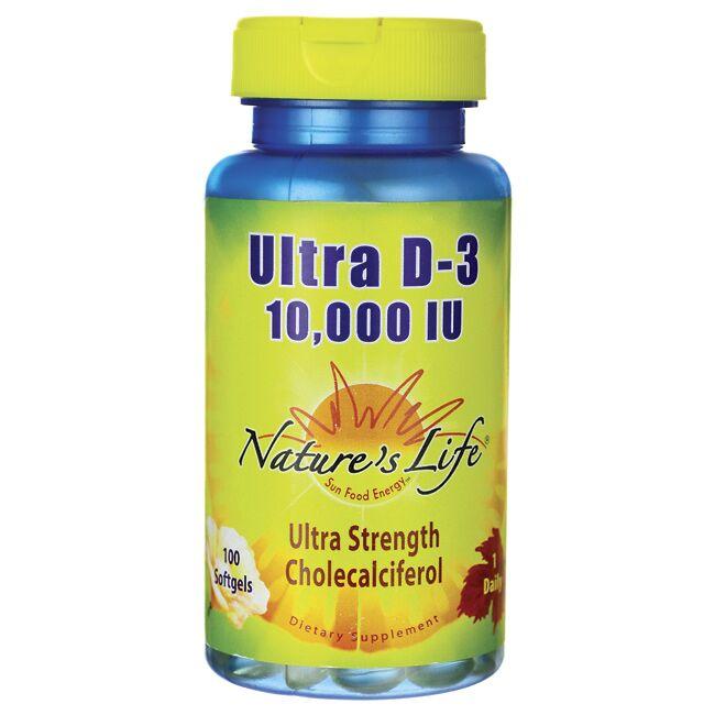 Natures Life Ultra D-3 Vitamin | 10000 Iu | 100 Soft Gels