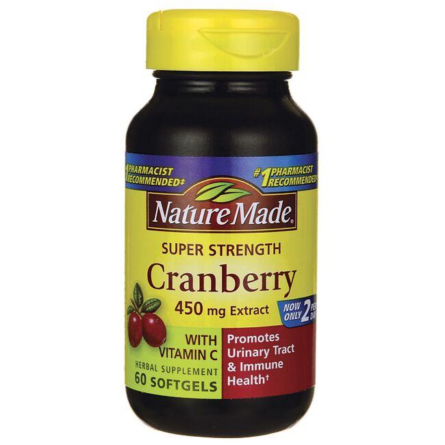 Nature Made Super Strength Cranberry with Vitamin C 450 mg 60 Soft Gels