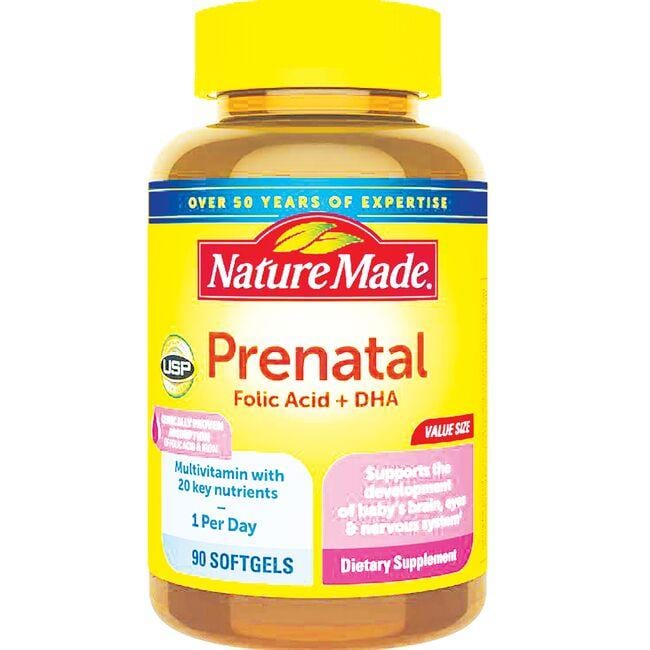 Nature Made Prenatal Folic Acid + Dha Vitamin 90 Soft Gels