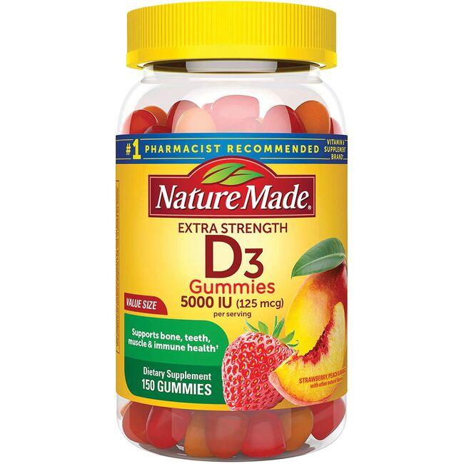 Extra Strength D3 Gummies - Strawberry, Peach & Mango