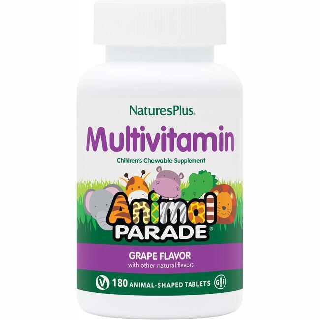 NaturesPlus Animal Parade Childrens Multi-Vitamin & Mineral - Grape 180 Chewables Childrens Multivitamins
