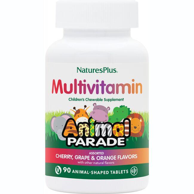 NaturesPlus Animal Parade Childrens Chewable Multi-Vitamin and Mineral 90 Tabs Childrens Multivitamins