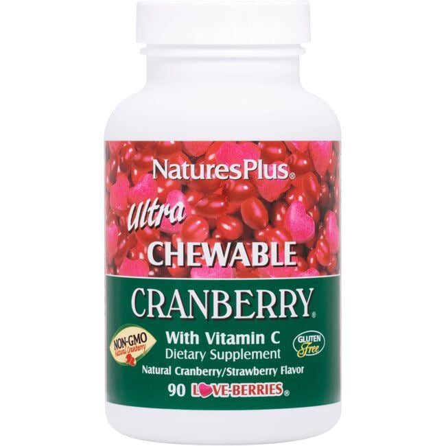 NaturesPlus Ultra Chewable Cranberry with Vitamin C - Cranberry/Strawberry 90 Chewables