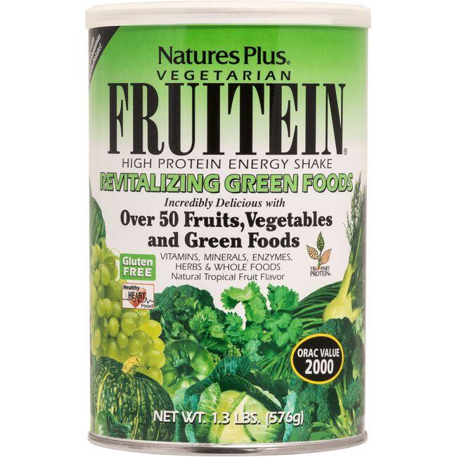 NaturesPlus Fruitein High Protein Energy Shake - Revitalizinggreen Foods Supplement Vitamin | 1.3 lbs Powder