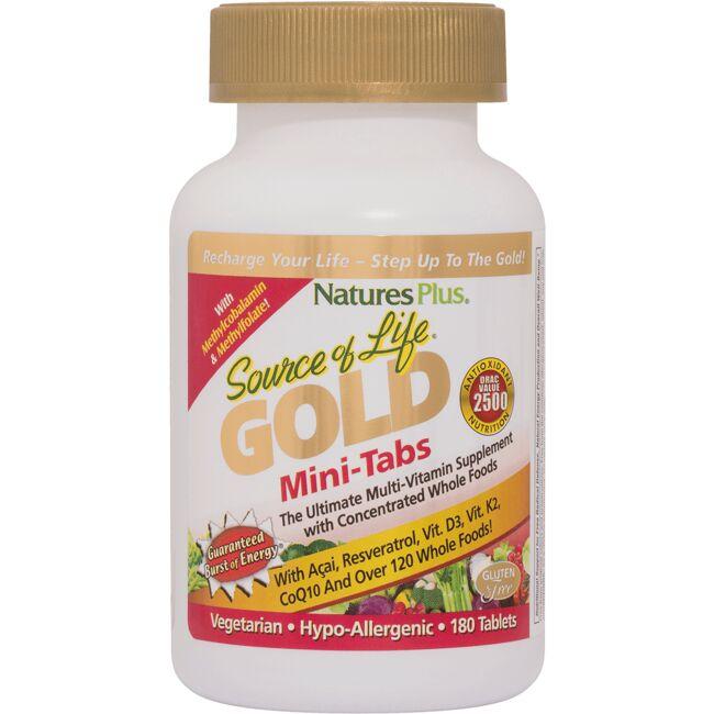 NaturesPlus Source of Life Gold Mini-Tabs Vitamin | 180 Tabs