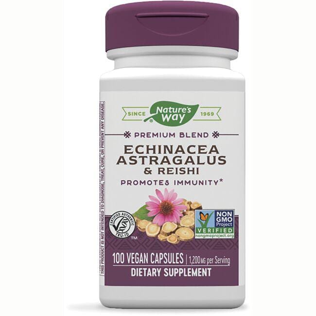 Natures Way Echinacea Astragalus & Reishi Vitamin | 100 Veg Caps | Herbs and Supplements