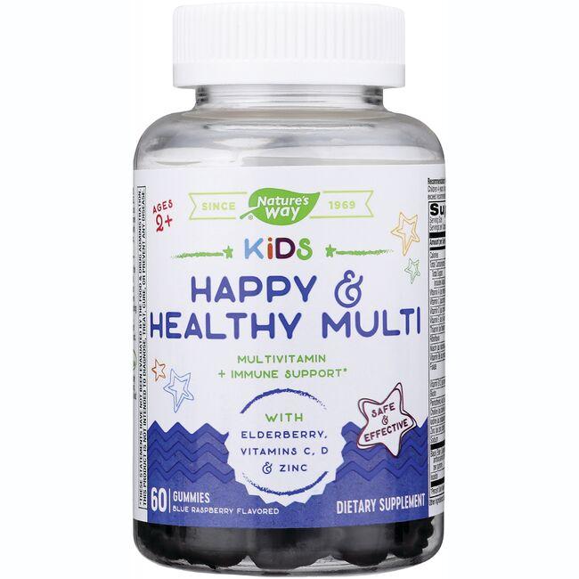 Natures Way Kids Happy & Healthy Multi - Blue Raspberry Vitamin 60 Gummies Childrens Multivitamins
