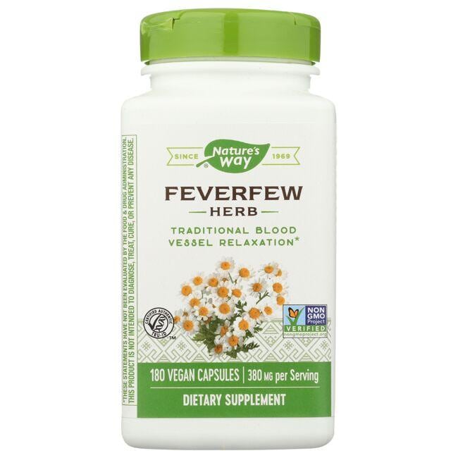 Natures Way Feverfew Herb Vitamin | 380 mg | 180 Vegan Caps