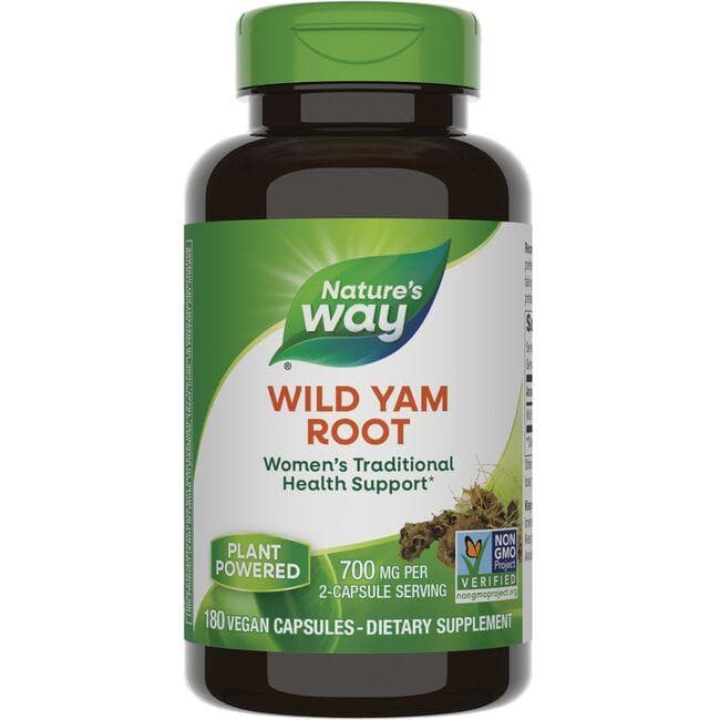 Natures Way Wild Yam Root Vitamin | 850 mg | 180 Vegan Caps | Womens Health