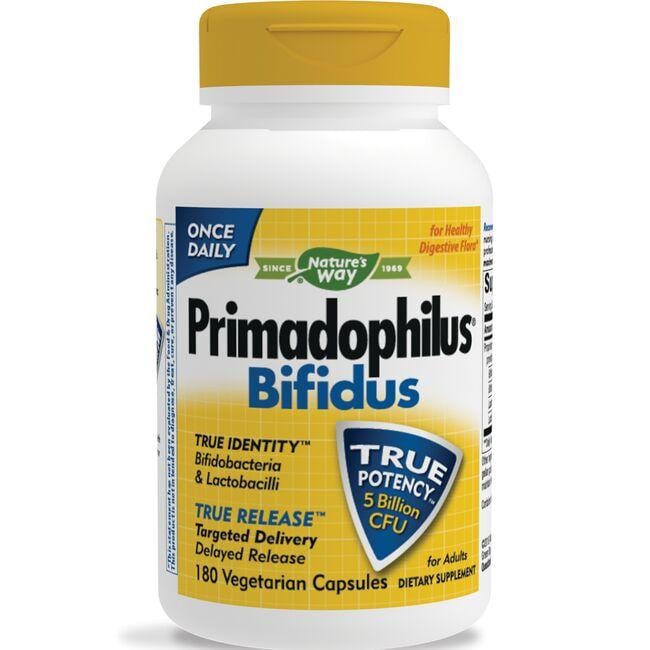 Natures Way Primadophilus Bifidus Supplement Vitamin | 5 Billion CFU | 180 Vcaps | Probiotics