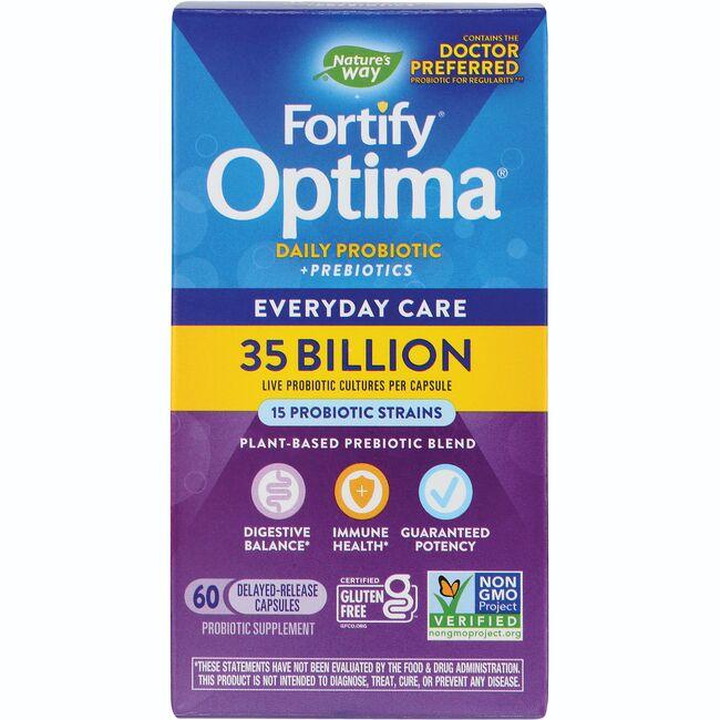 Natures Way Fortify Optima Daily Probiotic + Prebiotics Everyday Care Supplement Vitamin 35 Billion CFU 60 Caps