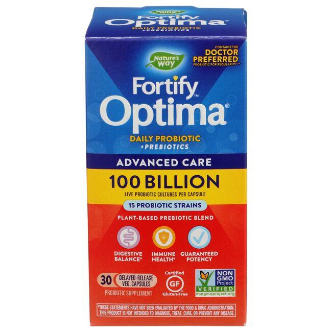 Natures Way Fortifiy Optima Daily Probiotic Advanced Care Supplement Vitamin 100 Billion CFU 30 Veg Caps