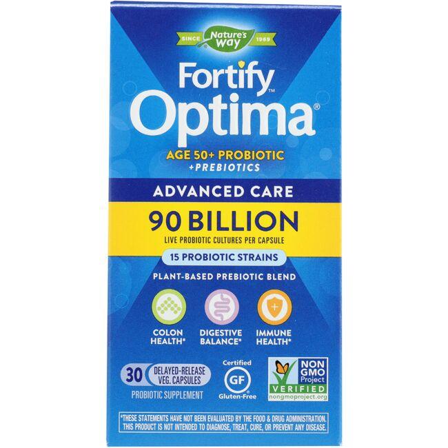 Natures Way Fortify Optima Probiotic Advanced Care Supplement Vitamin 90 Billion CFU 30 Veg Caps