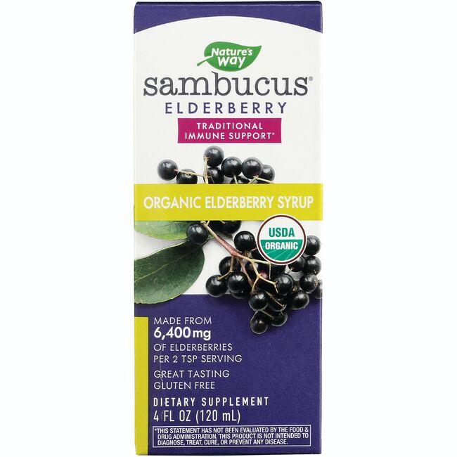 Natures Way Sambucus Standardized Elderberry - Organic Syrup Vitamin 4 fl oz Liquid
