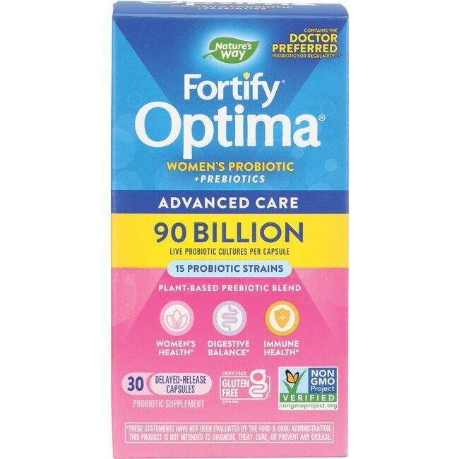 Natures Way Fortify Optima Advanced Care - Womens Probiotic Supplement Vitamin 90 Billion CFU 30 Veg Caps