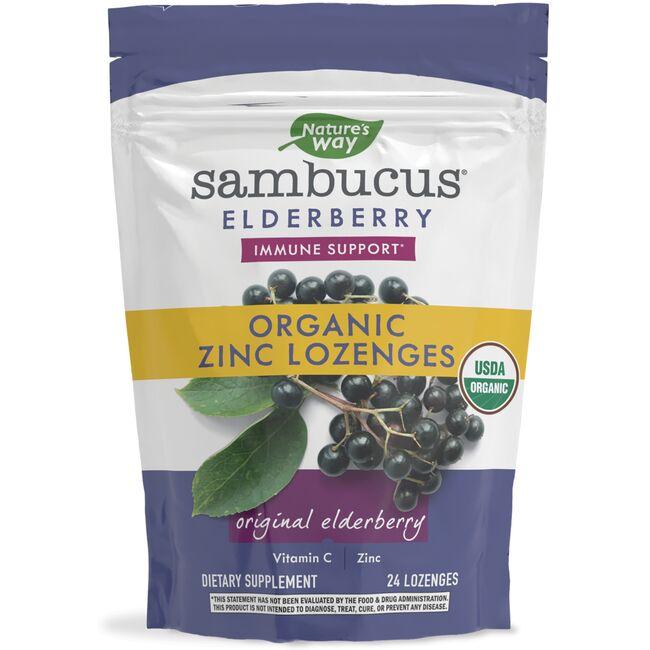 Natures Way Sambucus Elderberry Organic Zinc Lozenges Vitamin | 24 Loz