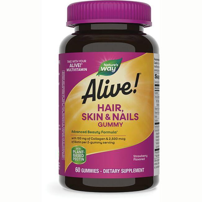 Alive! Hair, Skin & Nails Gummies - Strawberry Flavor