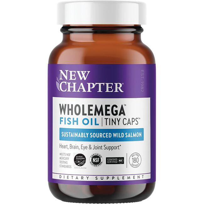 New Chapter Wholemega Fish Oil - Tiny Caps Supplement Vitamin | 2000 mg | 180 Soft Gels