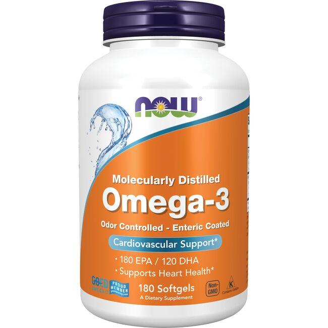 NOW Foods Molecularly Distilled Omega-3 Supplement Vitamin 1000 mg 180 Soft Gels