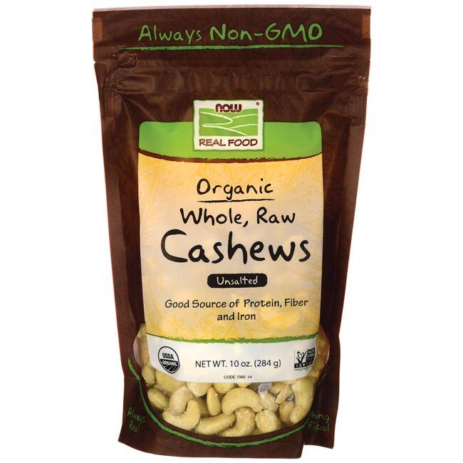 Certified Organic Whole, Raw Cashews - Unsalted