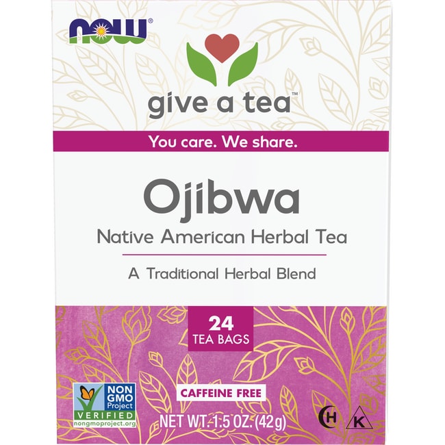 NOW Foods Травяной чай коренных американцев оджибва, 24 пакетика (а)