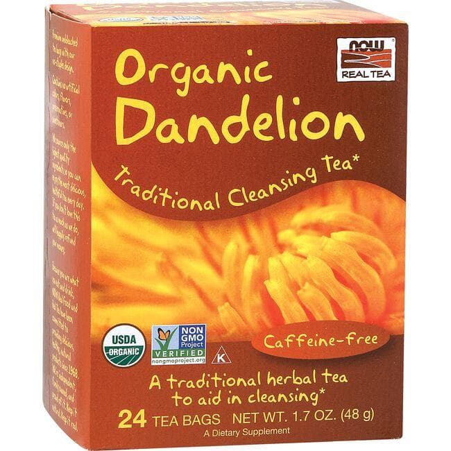 NOW Foods Organic Dandelion Traditional Cleansing Tea | 24 Bags