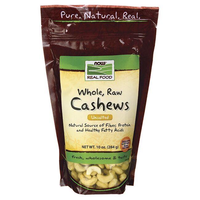 NOW Foods Whole, Raw Cashews - Unsalted | 10 oz Package
