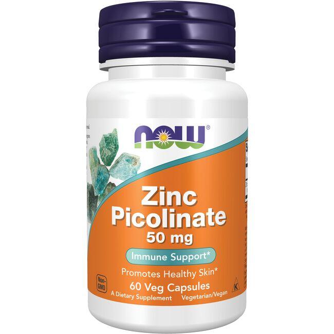 NOW Foods Zinc Picolinate Vitamin 50 mg 60 Caps Prostate Health