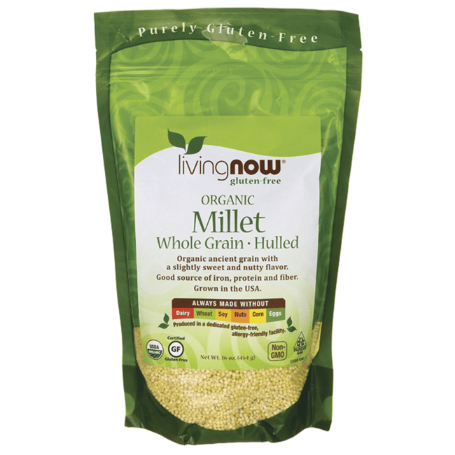 NOW Foods Organic Whole Grain Hulled Millet 16 oz (454 g) Pkg - Swanson®