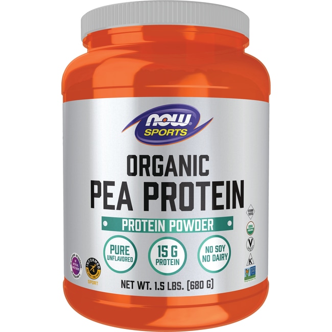 NOW Foods Органический гороховый протеин - чистый без вкуса 1,5 фунта Pwdr