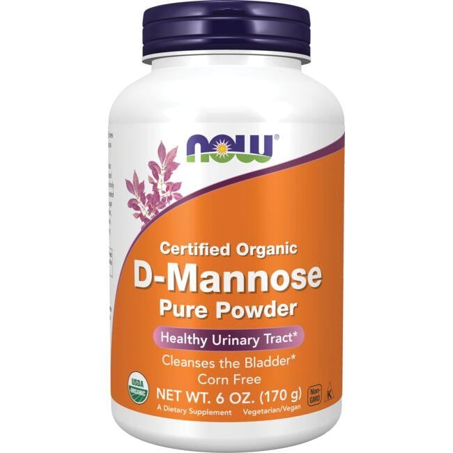 NOW Foods Certified Organic D-Mannose Pure Powder | 2 G | 6 oz Powder