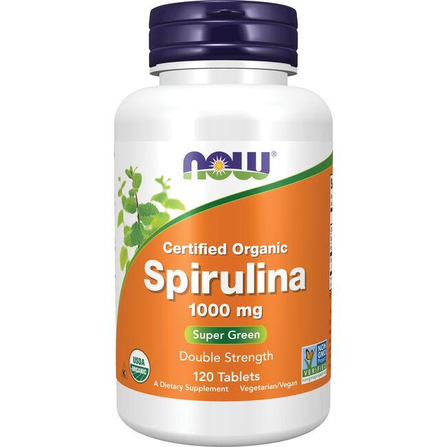 NOW Foods Certified Organic Spirulina Supplement Vitamin 1000 mg 100 Tabs
