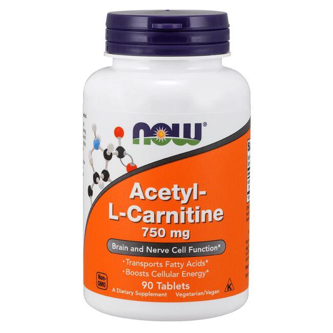NOW Foods Acetyl L-Carnitine Supplement Vitamin 750 mg 90 Tabs Weight Management