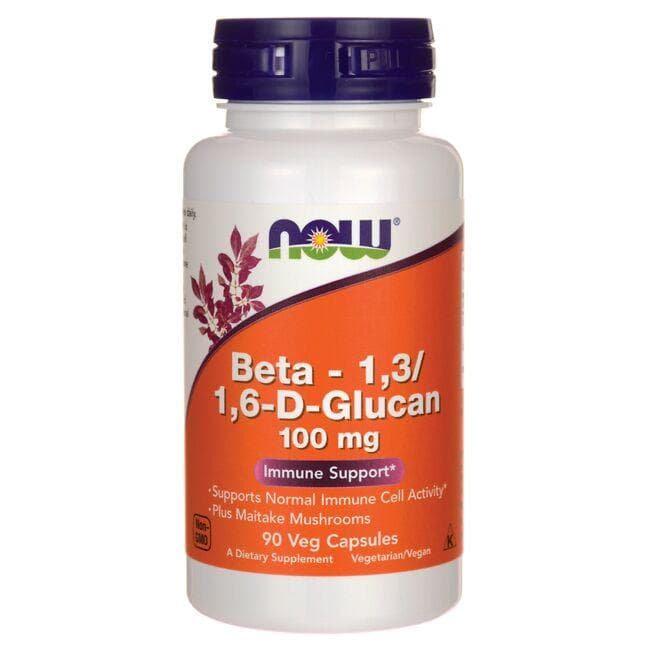 NOW Foods Beta 1,3/1,6-D-Glucan Supplement Vitamin | 100 mg | 90 Veg Caps