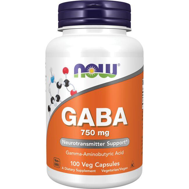 NOW Foods Gaba Supplement Vitamin | 750 mg | 100 Veg Caps