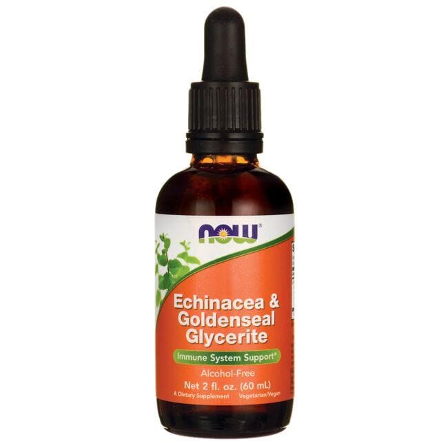 NOW Foods Echinacea & Goldenseal Glycerite Vitamin | 2 fl oz Liquid | Herbs and Supplements