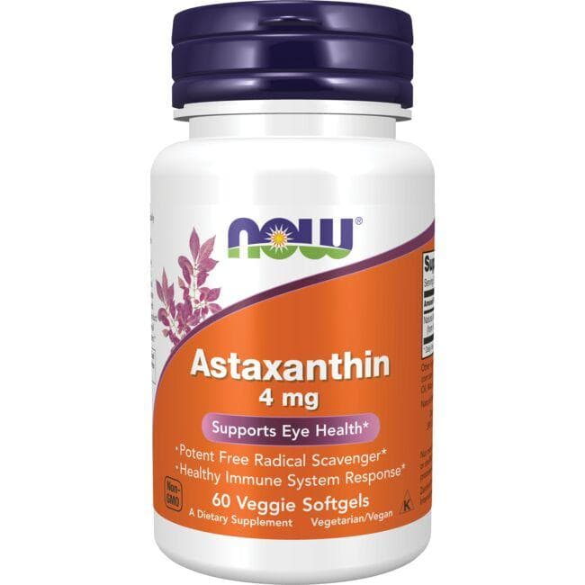 NOW Foods Astaxanthin Supplement Vitamin | 4 mg 60 Veg Soft Gels