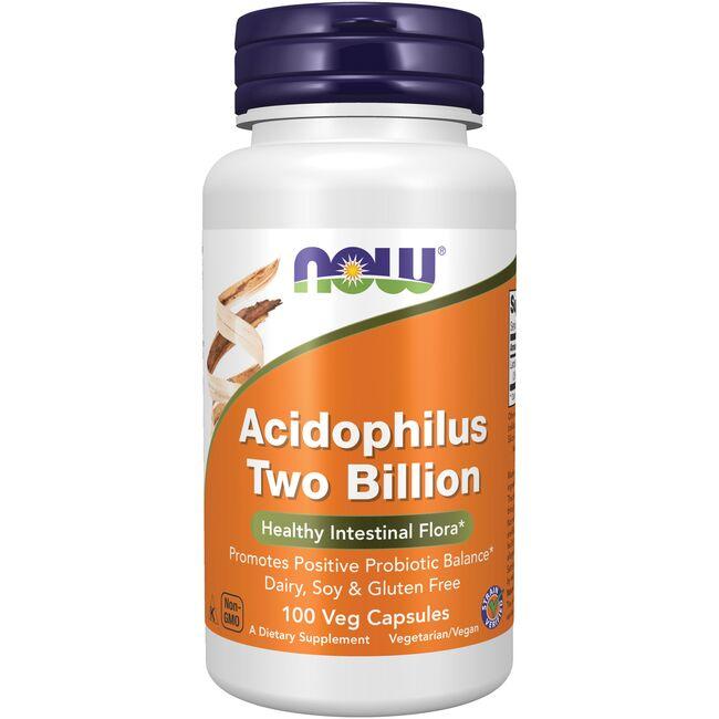 NOW Foods Acidophilus Two Billion Supplement Vitamin 2 Billion CFU 100 Caps Probiotics