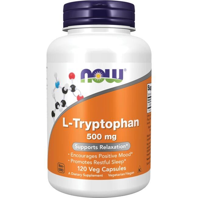 NOW Foods L-Tryptophan Supplement Vitamin 500 mg 120 Veg Caps