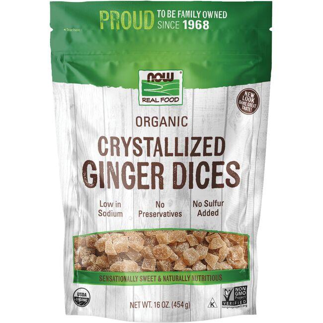 NOW Foods Organic Crystallized Ginger Dices | 16 oz Package