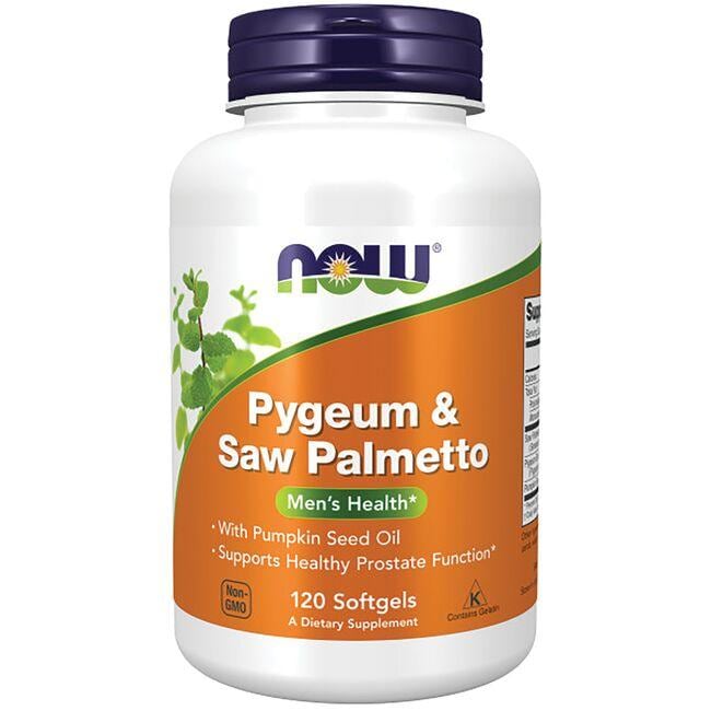 NOW Foods Pygeum & Saw Palmetto Vitamin 120 Soft Gels Prostate Health